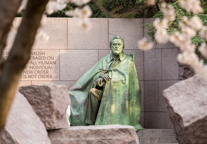State of Franklin Delano Roosevelt at Roosevelt Memorial in Washington, DC